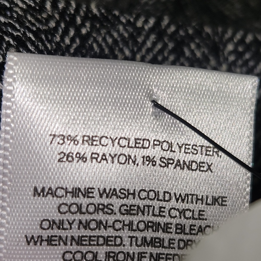 Express Editor Relaxed Ankle Trouser Mid Rise Herringbone Black Gray 16L NWT - Picture 6 of 9